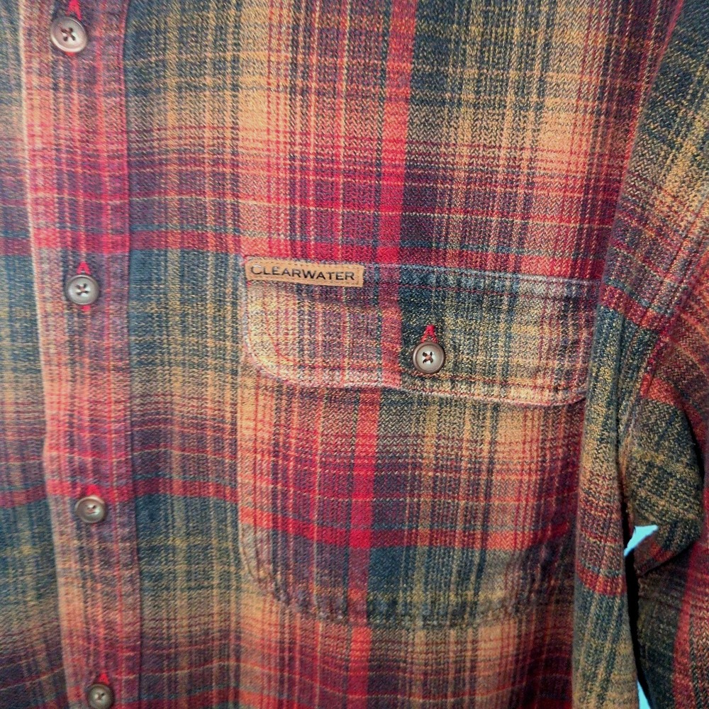 Clearwater Outfitters Flannel Shirt Womens XL Red Plaid Cotton Gorpcore Shirt - Picture 6 of 12